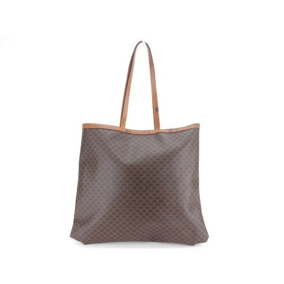 Celine Bag Brown Tote Beige Leather Macadam - Picture 1 of 6